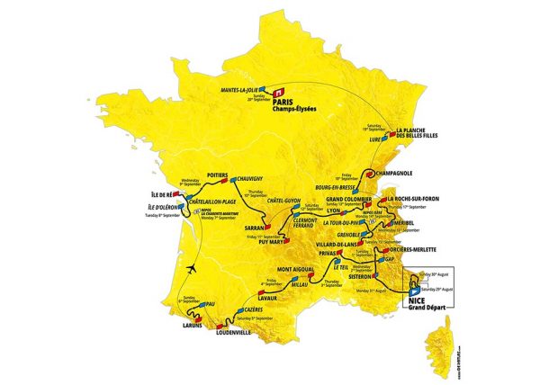 2020 Tour de France Route