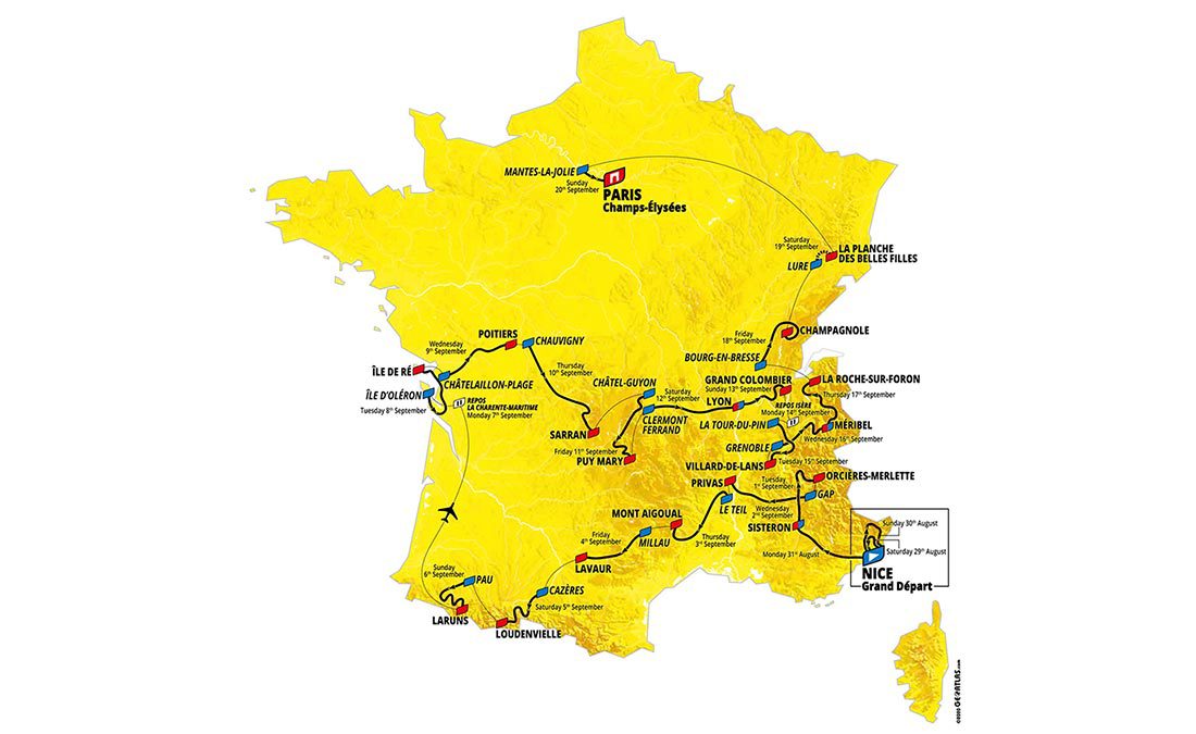 2020 Tour de France Route